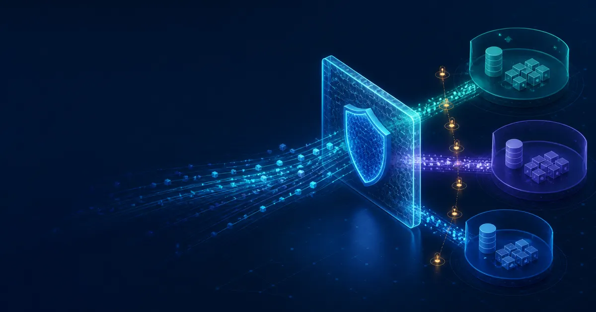 A zero-trust gateway separating encrypted data flows across isolated tenant domains